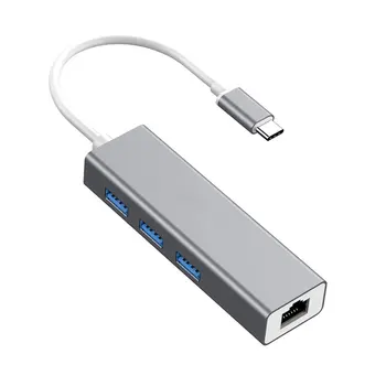 

Type-C To RJ45 Network Card Hundred Trillion USB 3.0 Hub Type C To RJj45 Hub USB 3.0 Ethernet Network Adapter