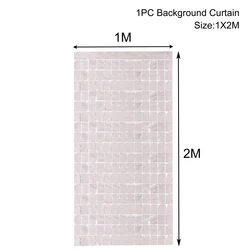 Sparkling Sequin Celebration Backdrop Curtain - 1M x 2M (Silver A)