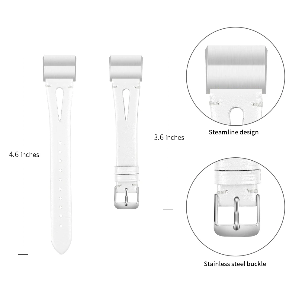 OULUCCI красочные кожаные браслеты для браслета fitbit charge 2 Женские часы мягкий браслет для fitbit charge 3 ремешок для часов - Цвет: white