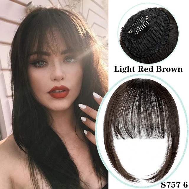Shangzi Clip In Blunt Bangs Bang Hair Extension Synthetic Wig Fake Fringe  Natural Hair Bangs Black L Brown Accessories Fake Hair Synthetic Bangs(for  White) AliExpress | Gongxiu Su Exquisite Bangs Hair Clip