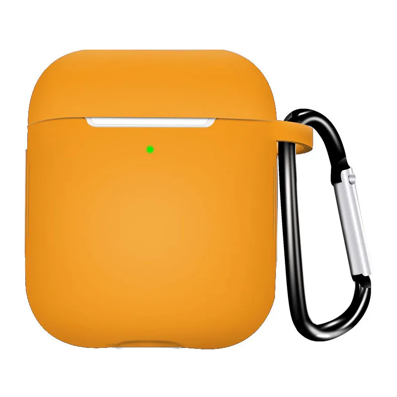 Light orange Беспроводная bluetooth-гарнитура, силиконовый чехол для airpods 2 1, универсальный чехол для хранения с защитой от падения - Цвет: Light orange