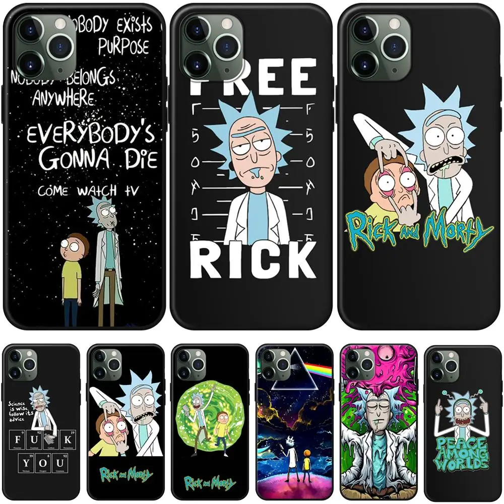 

Rick And Morty Funny Cartoon Comic Meme Funny Words For iPhone 11 8 8Plus X 7 7Plus XR Xs Max 5S Soft Silicone Matte Case Fundas
