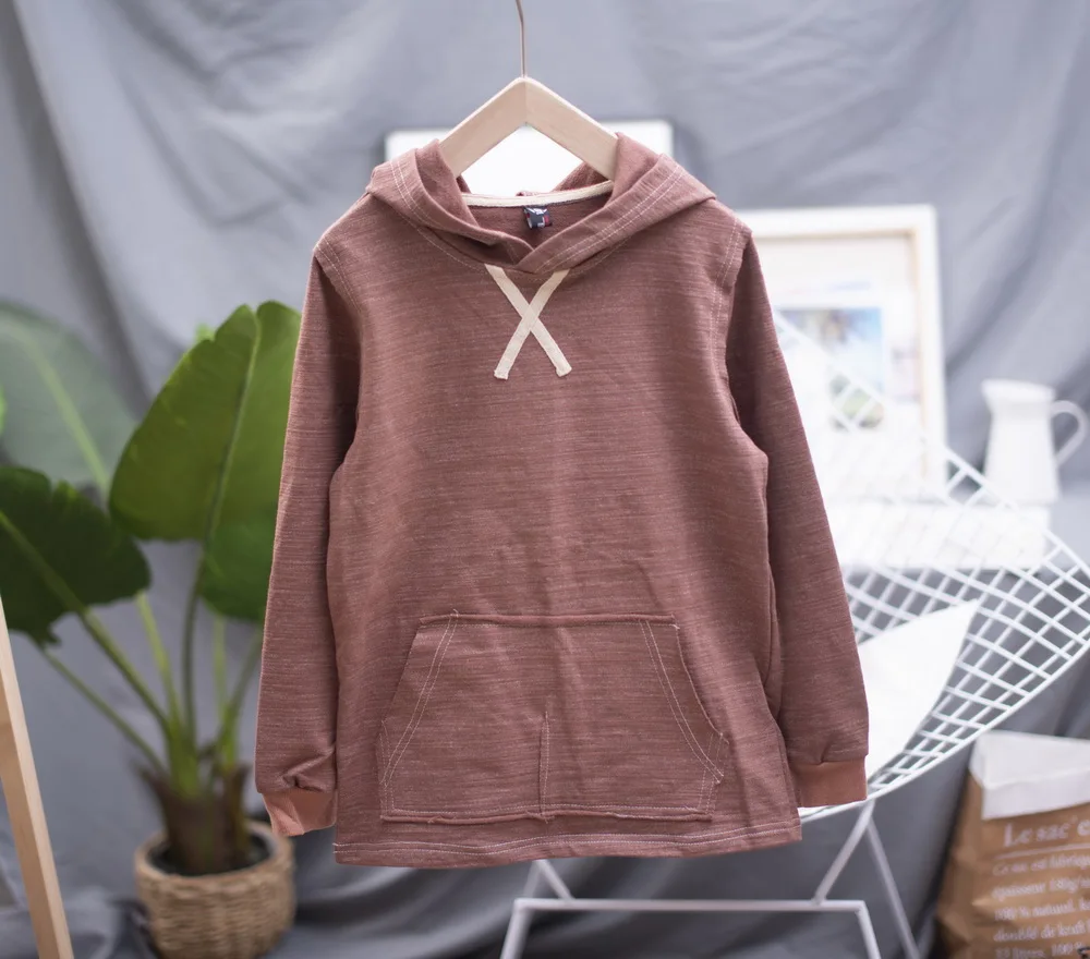 2020 детская одежда весенне-осенняя футболка Повседневная Свободная с капюшоном и