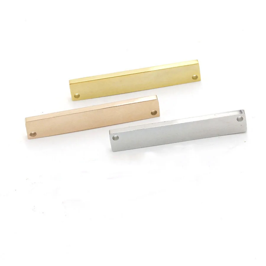 

20Pcs/Lot 35*6*2mm Rectangle Strip Connector Charms Mirror Polish Stainless Steel Charms For DIY Making Necklace Braid Bracelets