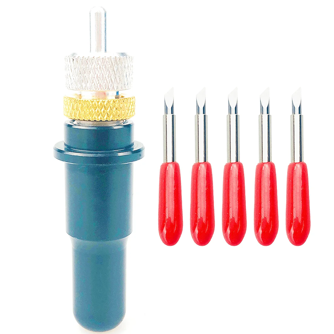 5 Pezzi 45 Gradi Grande Testa Roland Plotter Lama Taglierina In Vinile Per Roland + 1Pc Supporto Lama Regolabile Nero