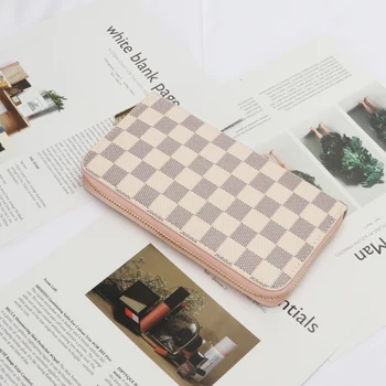 

2020 Women European and American Fashion Clutch Plaid Design Luxury Long Wallet Large-capacity Coin Pockets Leisure Wild