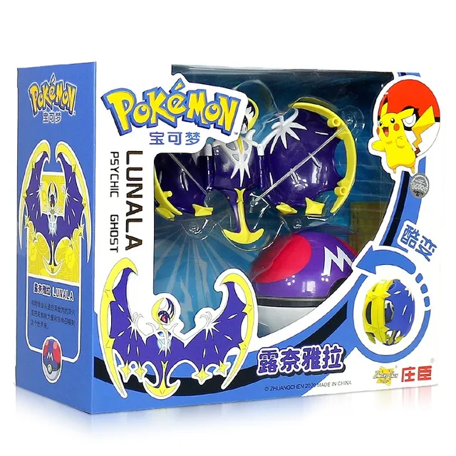 Genuine Pokemon Toy Set Toy Pocket Monster Pikachu Charmander  Mewtwo Lunala Scroll Action Figure Anime Model Children's Toys box