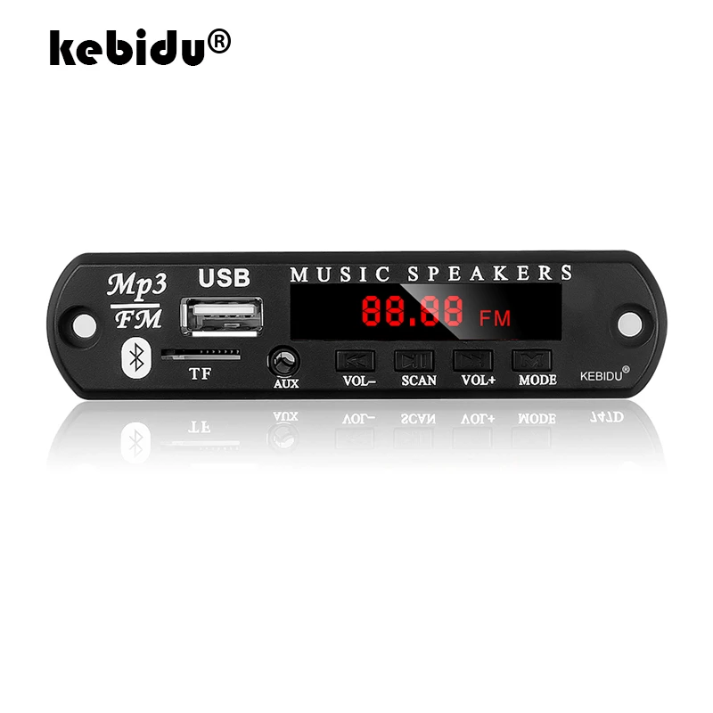 kebidu Bluetooth5.0 MP3 WMA WAV Decoder Board 9V 12V Wireless Audio Module Newest USB TF FM Radio For Car accessories