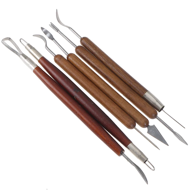 5PCS Sculpting Tool Pottery Tools Wood Handle Pottery Set Wax Carving  Sculpt Smoothing Polymer Shapers Pottery Clay Ceramic Tool - AliExpress