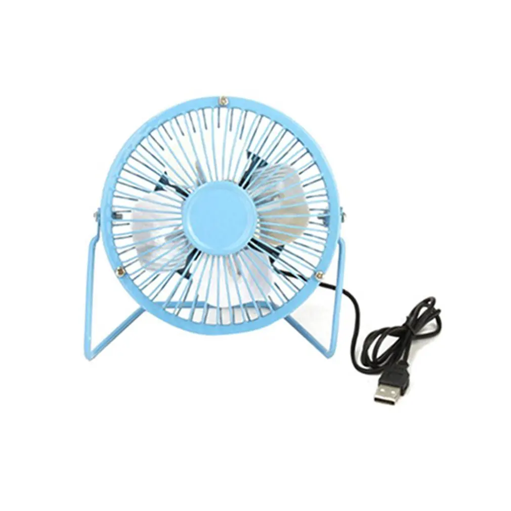 4 inch Blue Мини Портативный USB вентилятор Настольный охлаждающий вентилятор тихий летний вентилятор для планшета для дома и офиса использование для компьютера ноутбука ПК Plug& Play металлический охлаждающий вентилятор - Цвет: 4 inch Blue