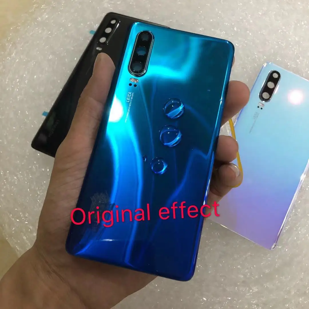 Стеклянный задний корпус двери для huawei P30 задняя крышка с клейкой лентой для huawei P30 крышка батареи запасные части Sky