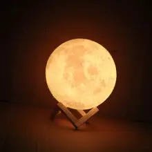 Перезаряжаемые 3D светильник s печать Луны лампа сенсорный выключатель луна светильник Спальня настольная лампа светодиодный ночной Светильник 3d лампа креативный подарок
