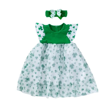 

Baby Girl Summer Dress Casual Style Baby Girl Clothes Child Dress Baby Girl Dress with Hair Band 2pcs Set