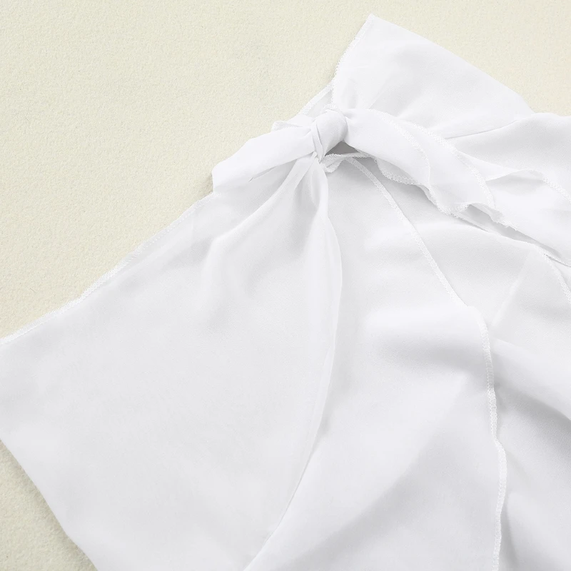 Шифоновая Пляжная накидка саронг мульти одежда рюшами купальник Обёрточная бумага для Для женщин