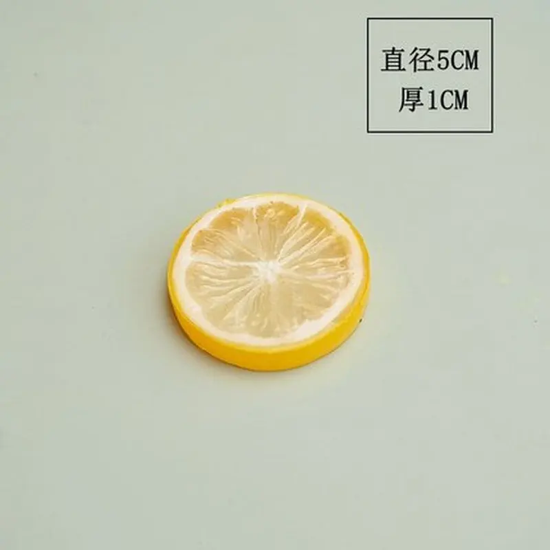 3PCS 5cm Artificial Plastic Lemon Slice Home Decor Artificial Fruit Model Party Kitchen Decoration gifts scrapbooking kids toys