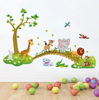 

2020 Newest Hot 1Pcs Removable Animal Wall Art Stickers kids Room Children Boy Bedroom Wall Decals Decor Mural Vinyl DIY Sticker