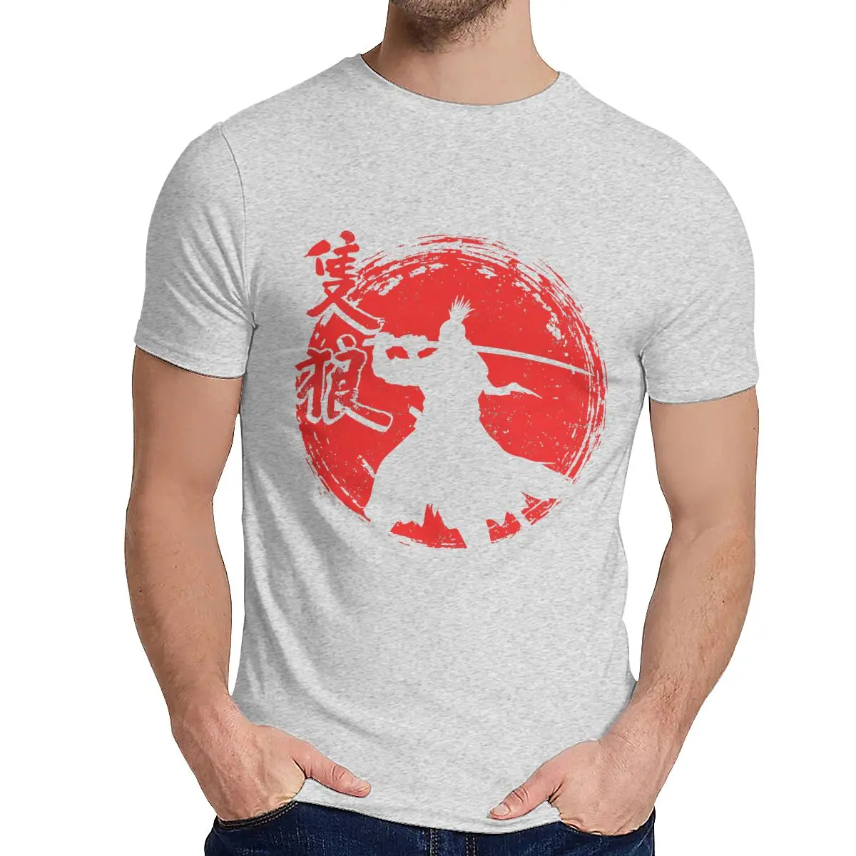 O-образным вырезом One-armed Wolf Red Sun Sekiro Shadows Die Twice футболка Новое поступление мужские удобные La Camiseta дизайн для унисекс - Цвет: Серый