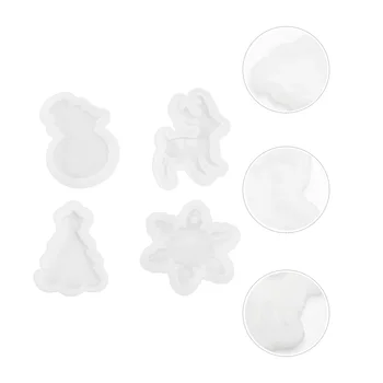 

4Pcs Christmas Silicone Mold Jewelry Casting Mould DIY Baking Supplies