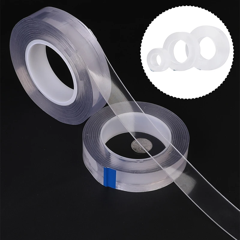 Двухсторонняя лента прозрачная моющаяся Волшебная самоклеящаяся гелевая ручка