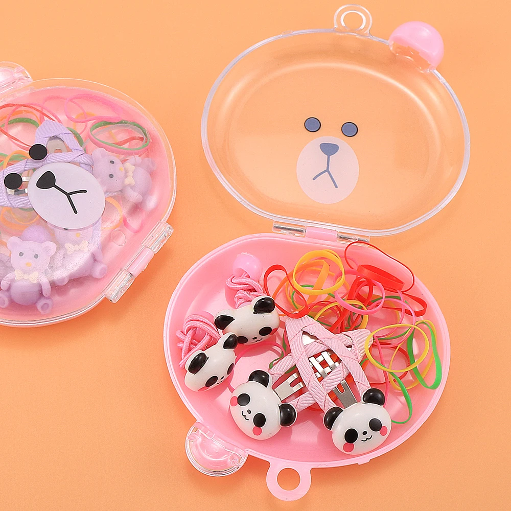 1 коробка акриловые hello kitty с эластичными лентами для волос заколки для волос около 10 шт. резинка для волос Детские аксессуары Kawaii