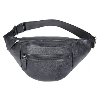 

Men Waist Bag New Design Multi-function Funny Pack Genuine Cow Leather Pillow Pack 3024A/3024Q