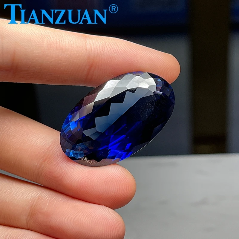 22x35mm 76ct colore blu forma ovale pietra zaffiro pietra sciolta