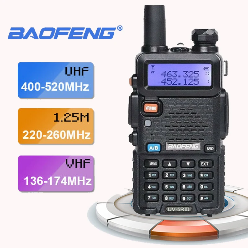 Baofeng UV-5R III трехдиапазонная двойная антенна 5 Вт VHF и UHF портативная Мобильная приемопередатчик радиоприемники Comunicacion Pinganillo Baofeng