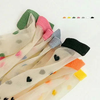 

SP&CITY Summer Thin Heart Print Socks Women Transparent Fishnet Socks For Female Delicate Embroidered Art Sock Casual Breathable