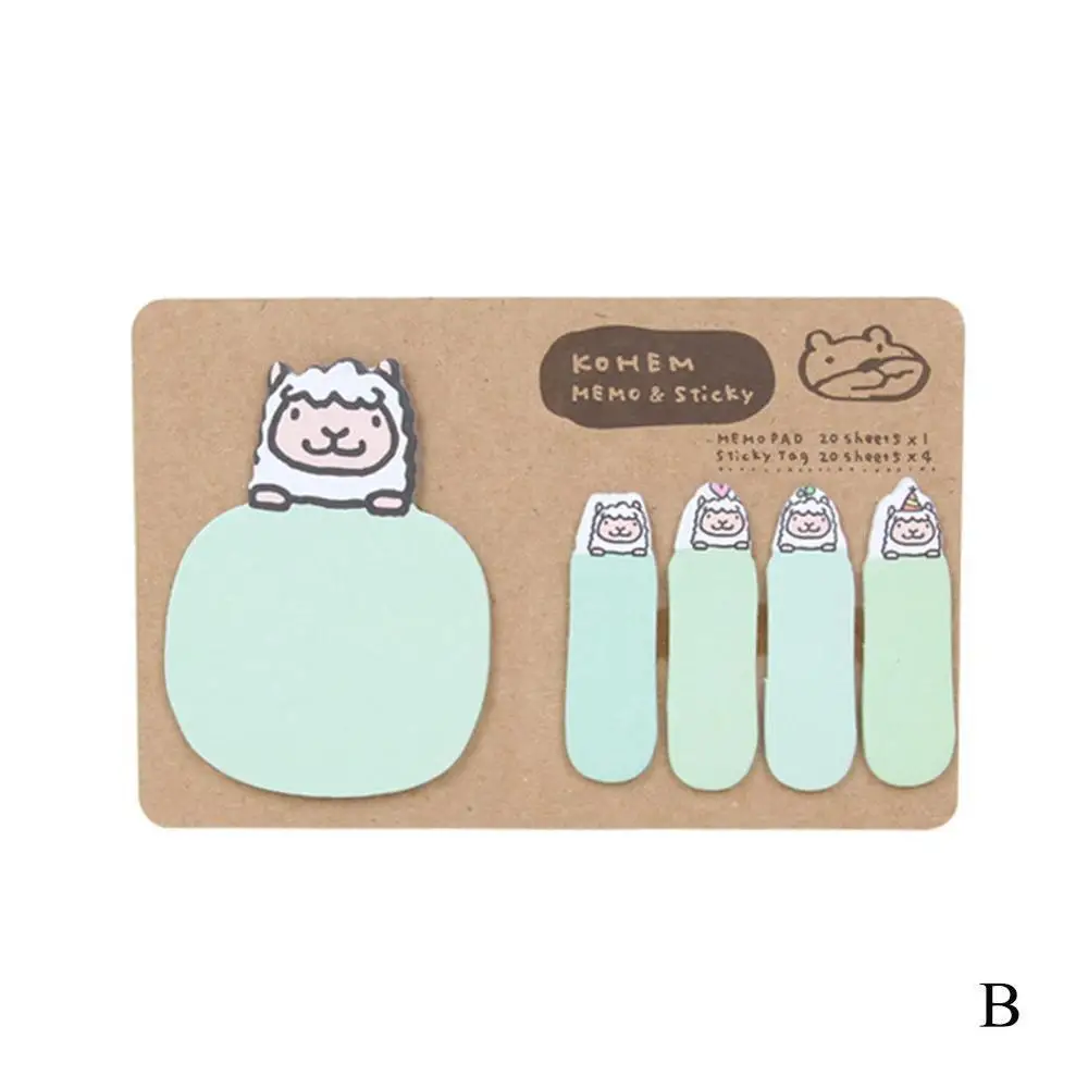 Милые блокноты для записей Kawaii животные клейкие стикеры для заметок наклейка Скрапбукинг дневник планировщик сообщения блокнот школьные офисные канцелярские принадлежности - Цвет: B