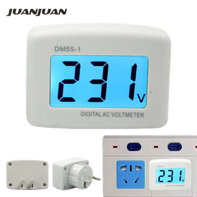 

AC 80-300V LCD Digital Voltage Tester household Volt Electrical Instruments Meter Plug Voltmeter Electric Meters 49%off