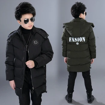

Children's Jacket for Boys Winter Overalls Clothes for Teenagers Hooded Outerwear Warm Thick Coat Kids Snow Wear Snowsuit Parka