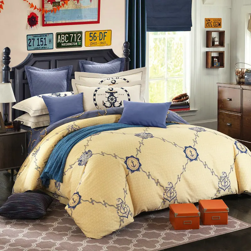 

Thickened Sanding Bed Linen Set European Luxury Style Bed Sheet Quilt Cover Pillowcase 4pcs 100% Cotton Bedding Set