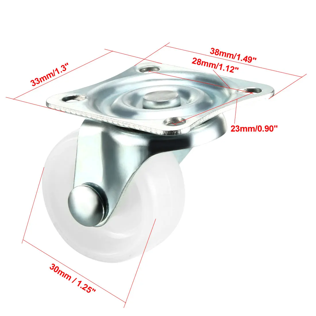 Uxcell 1/10/15pcsSwivel колесики 1/1. 25/2 дюйма PP 360 градусов Топ переднего бампера, установленный на самоустанавливающееся колесо 22/44lb Ёмкость каждый белый