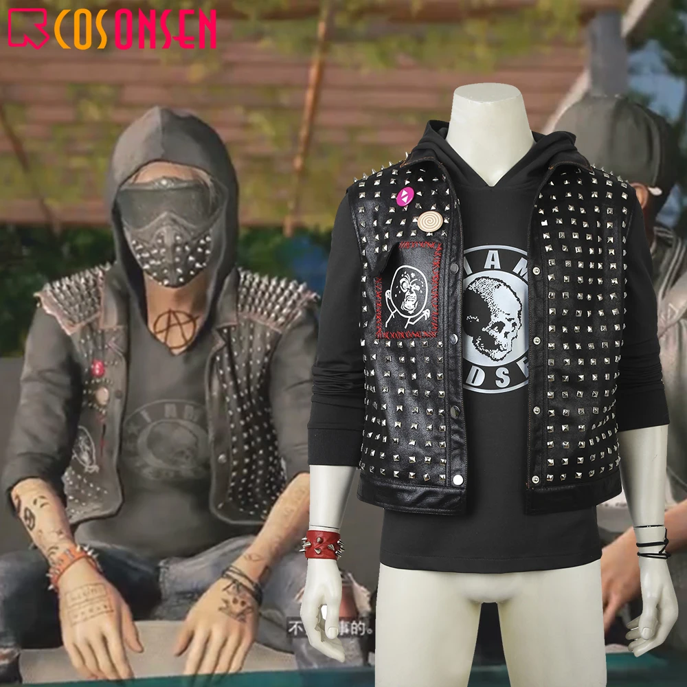 Watch Dogs 2 Косплей куртка гаечный ключ I am Dedsec Шон Baichoo жилет с маской Горячая игра взрослый костюм для Хэллоуина COSPLAYONSEN