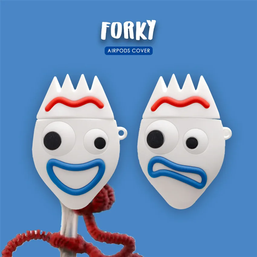 Забавный 3D мультфильм Forky Toy Story 4 силиконовый мягкий чехол для гарнитуры для Apple new Airpods 1/2 крышка беспроводные bluetooth наушники чехол