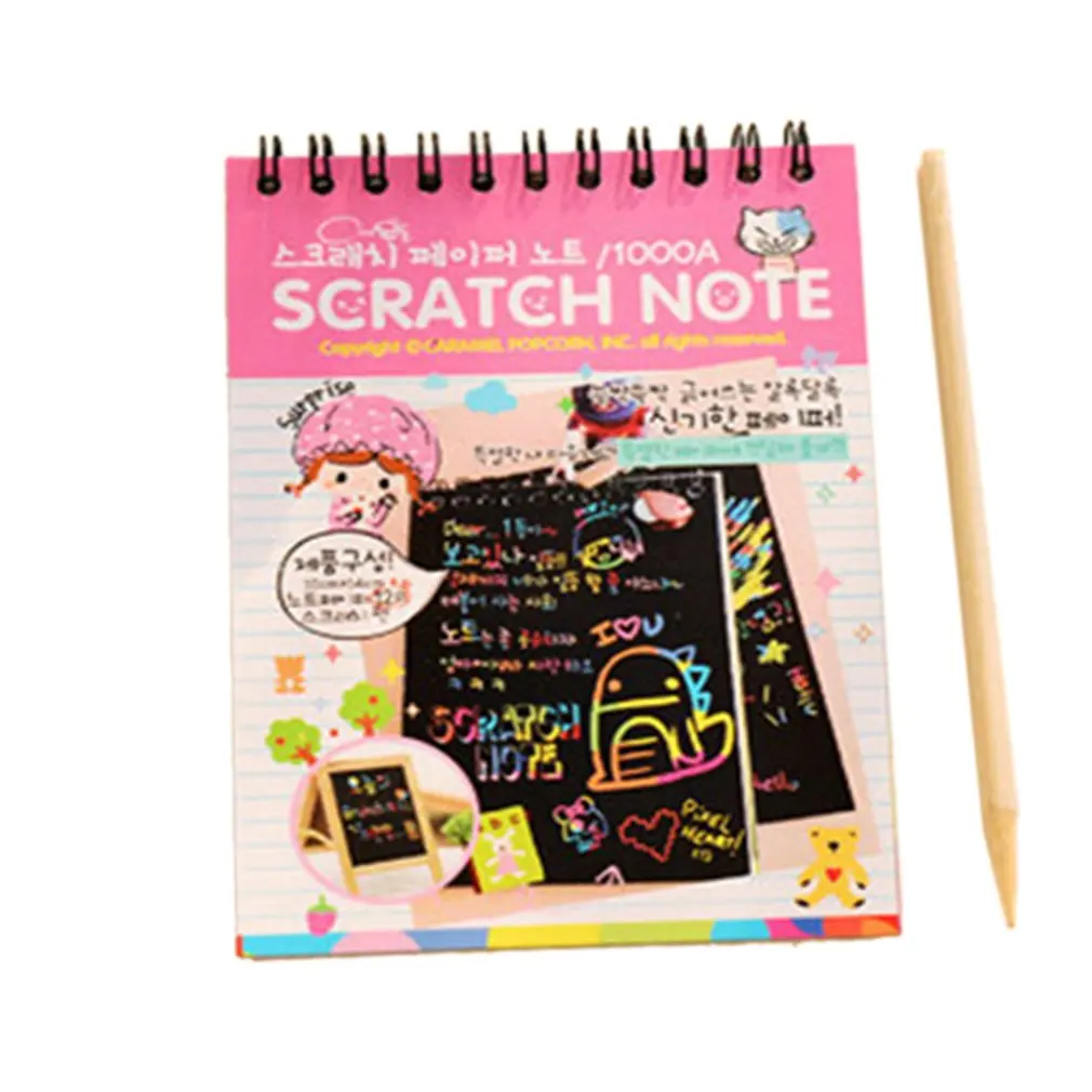 

Y031 Creative Color Diy Coil Scratch Picture Children's Graffiti Sketch Book Scratch Painting Picture Green