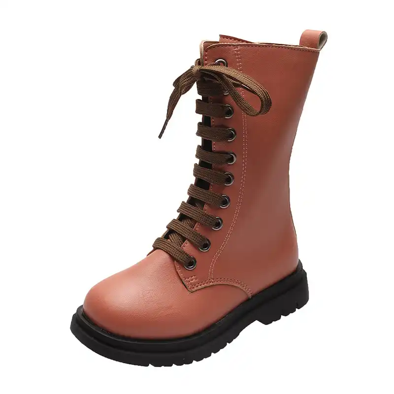 子供高ブーツ女の子キャンディー色ミッドチューブブーツ学生新子供用の靴秋と冬 ブーツ Aliexpress