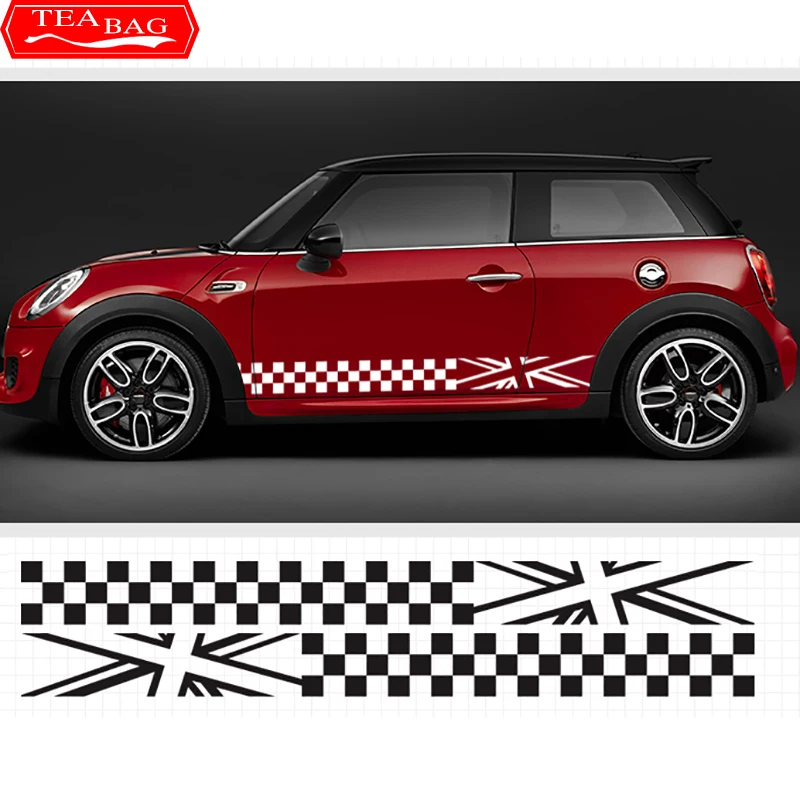 

Door Side Waist Line Checker Sticker Decal Exter Decoration for Mini Cooper Countryman Clubman R55 R5 R6 F55 F56 Car Accessories