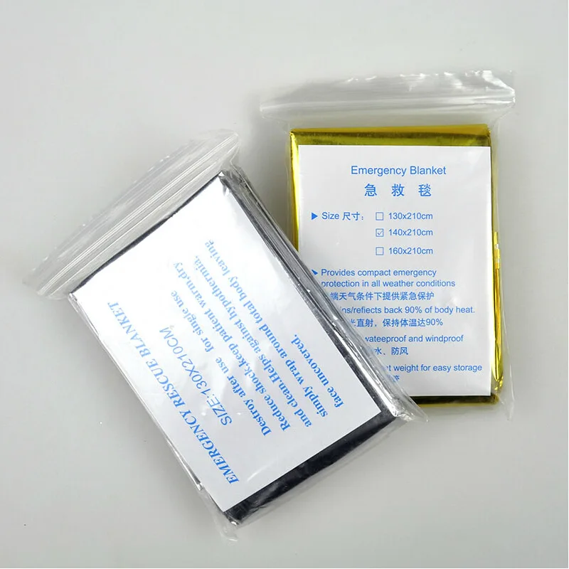 

Gold And Silver Double Color Survival Blanket ying ji tan Insulation Blanket Sun-resistant Blanket Reflective Aluminum Film Outd