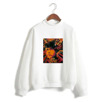 

Frdun Tommy i am not okay with this Warm Turtleneck Sweatshirt Women printing Long Sleeve Sweatshirt Streetwear women Clothes