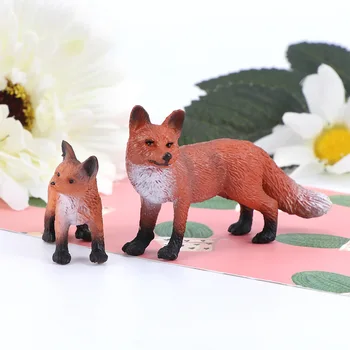 

Mini Simulation Red Fox Models Home Garden Statues Ornaments Figurine Forest Decoration Educational Toys Gift For Kids