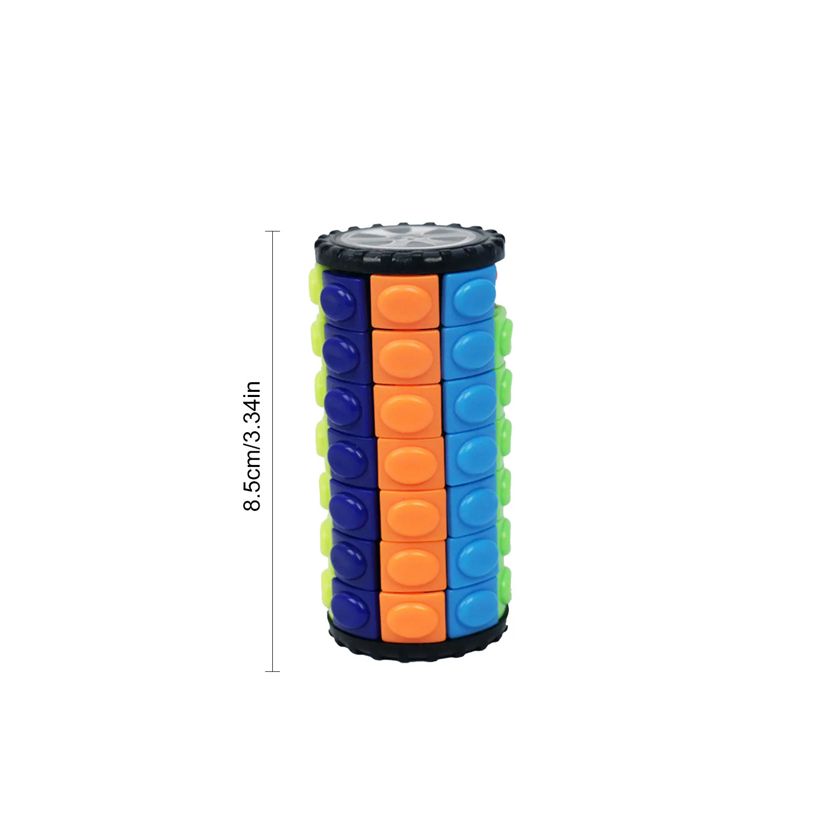 3D Cubo de cilindro gire diapositiva colorido Babilonia Torre Rompecabezas de alivio de tensión dijo 