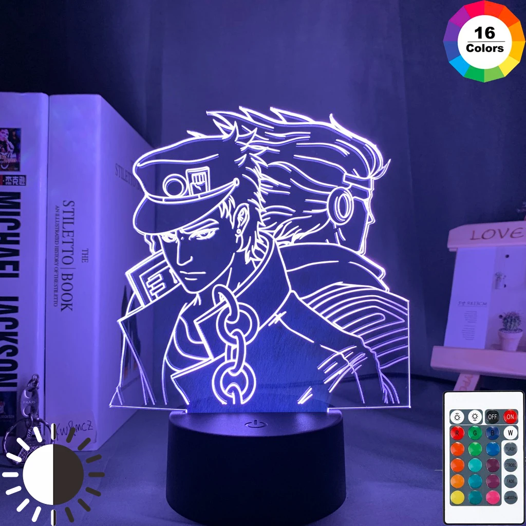 Acrylic 3d Lamp Anime JoJo Bizarre Adventure for Bedroom Decor Light