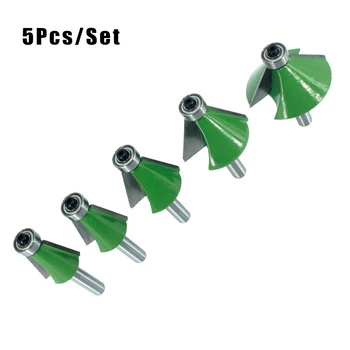 

5Pcs/Set 8mm Shank Chamfer Router Bit 11.25 15 22.5 30 45 Degree Shank Woodworking Tenon Milling Cutter Tool Drilling Milling
