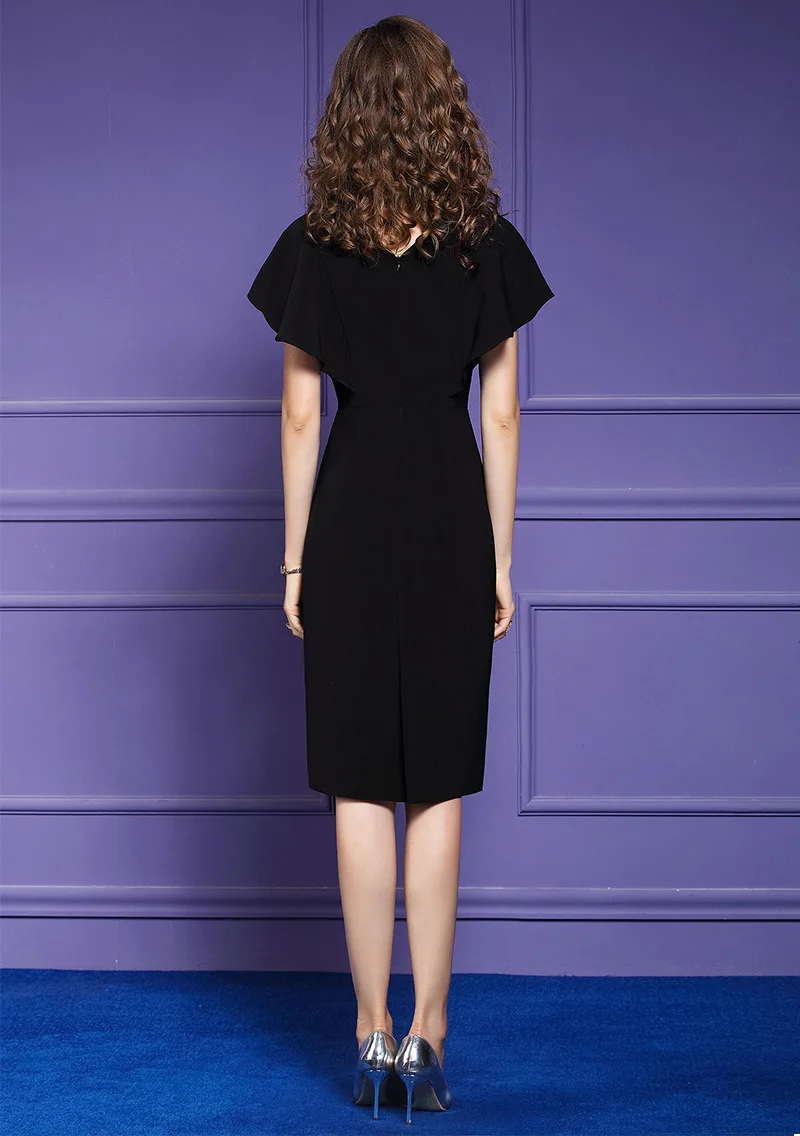 runway 2020 New summer Women Nail bead party Dress Plus Size 3xl Vintage ladies Sexy Short sleeve dresses work Package hip dress