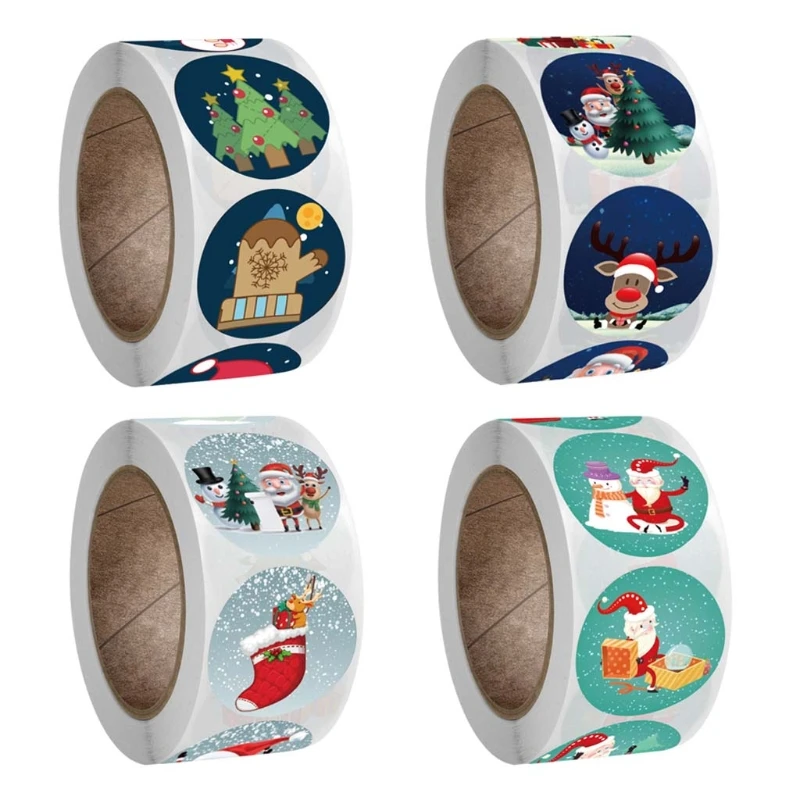 

500pcs Merry Christmas Handmade Sticker Card Box Package Santa Thank You Label 57BB