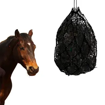 

Horse Hay Net 40" Slow Feeder Hay Bag Durable Woven Mesh Equestrian Supplies C63B