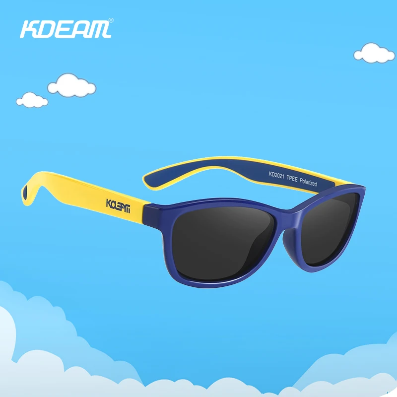

KDEAM TPEE Flexible Kids Sports Sunglasses Polarized Glasses for Junior Boys Girls Age 3-10 KD2021