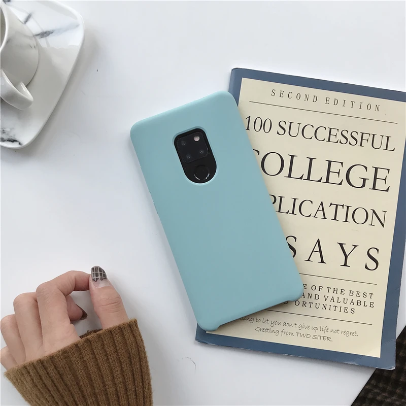Light Blue Для huawei mate 20 Pro Чехол, мягкая Жидкая силиконовая задняя крышка для huawei mate 20 X Nova 5 чехол 10 Pro P20 P30 Lite противоударный чехол - Цвет: Light Blue