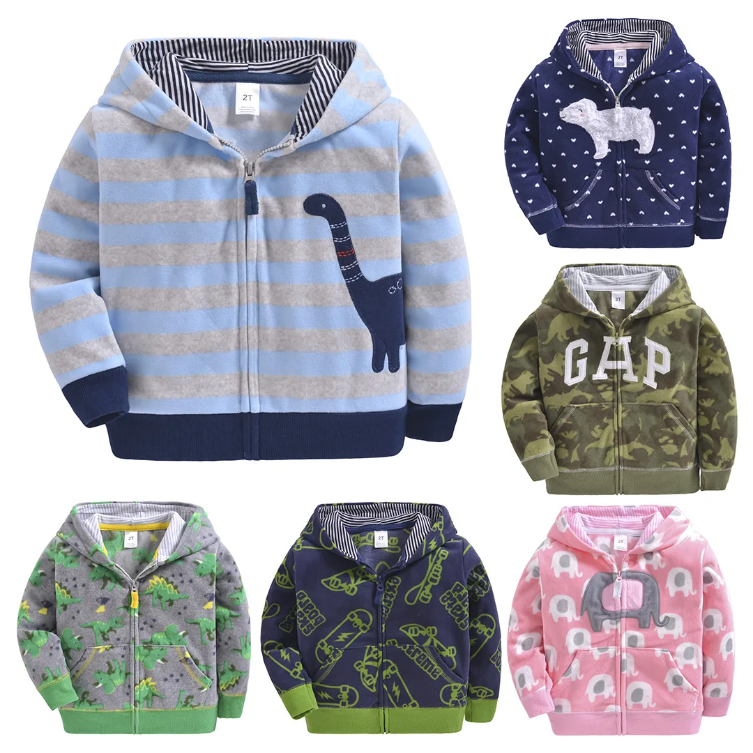 

The autumn and winter children's jacket 2-5 years old children's jacket single-layer zipper type fluffy cap jacket